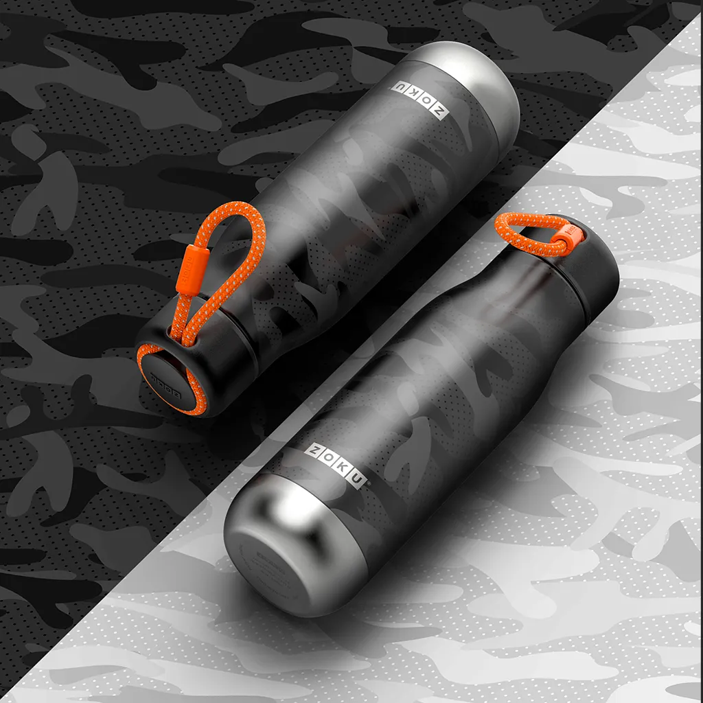 Stainless Steel Thermic Bottle 500 ml Black Camo Zoku